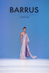 SILK ONE SLEEVE DRESS WITH SPREADING INLAID DETAIL - Barrus London